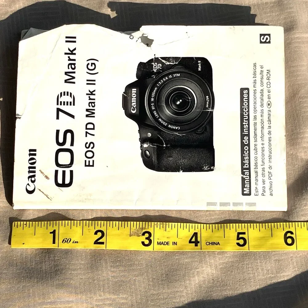 Basic Instruction Manual Canon EOS 7D Mark II SPANISH Camera Genuine Pocket